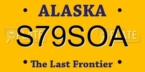 S79SOA Alaska License Plate