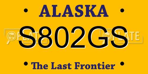 S802GS Alaska License Plate