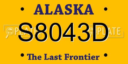 S8043D Alaska License Plate