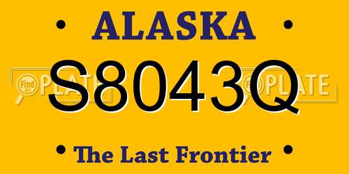 S8043Q Alaska License Plate