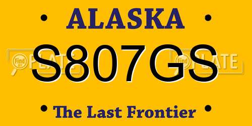 S807GS Alaska License Plate