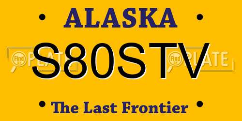 S80STV Alaska License Plate