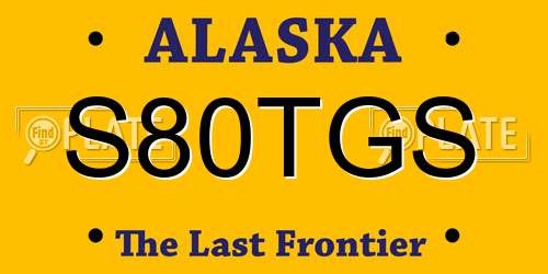 S80TGS Alaska License Plate