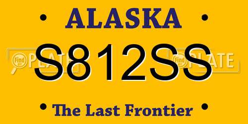 S812SS Alaska License Plate