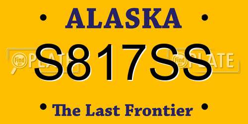 S817SS Alaska License Plate
