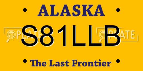 S81LLB Alaska License Plate