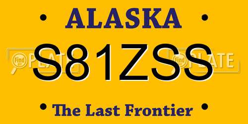 S81ZSS Alaska License Plate