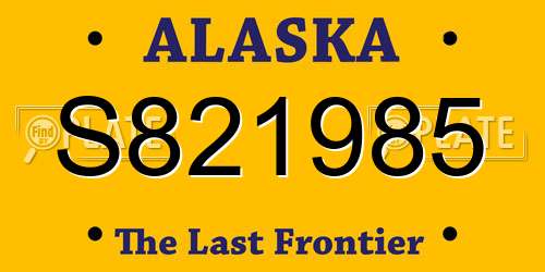 S821985 Alaska License Plate