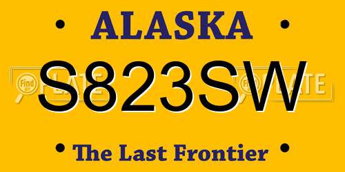 S823SW Alaska License Plate
