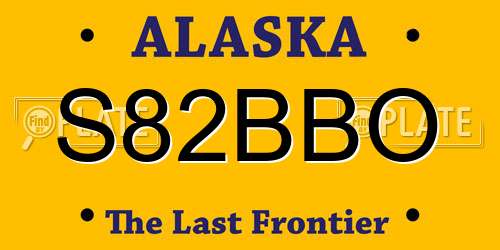 S82BBO Alaska License Plate