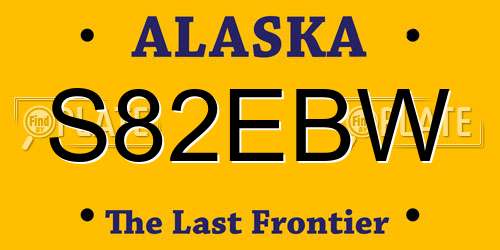 S82EBW Alaska License Plate