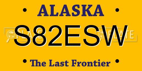 S82ESW Alaska License Plate