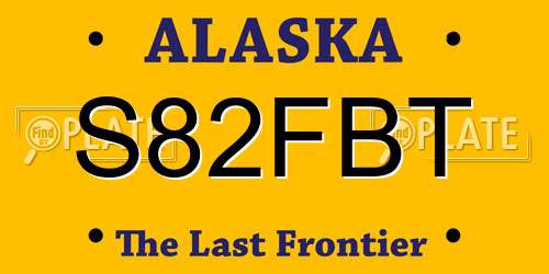 S82FBT Alaska License Plate