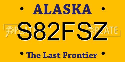 S82FSZ Alaska License Plate