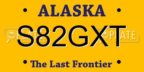 S82GXT Alaska License Plate