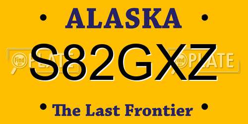 S82GXZ Alaska License Plate