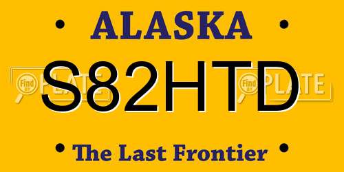 S82HTD Alaska License Plate