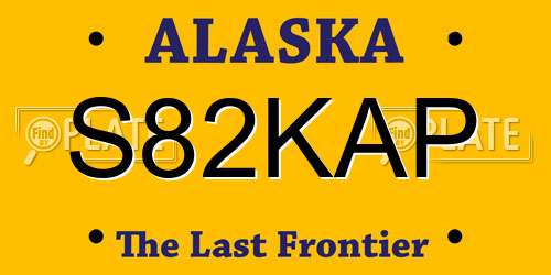 S82KAP Alaska License Plate