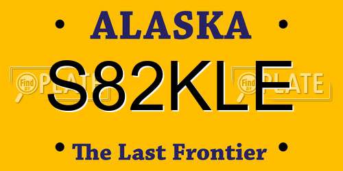 S82KLE Alaska License Plate