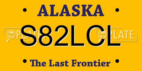 S82LCL Alaska License Plate