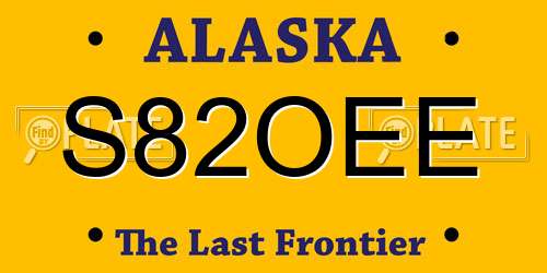 S82OEE Alaska License Plate