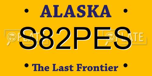 S82PES Alaska License Plate