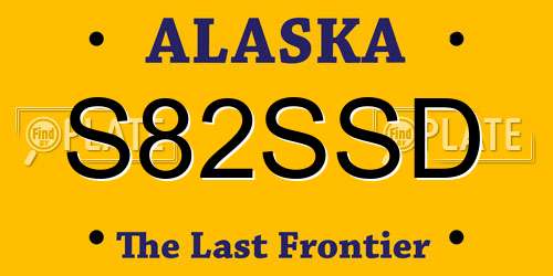 S82SSD Alaska License Plate