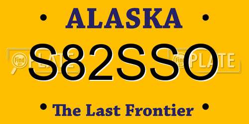 S82SSO Alaska License Plate