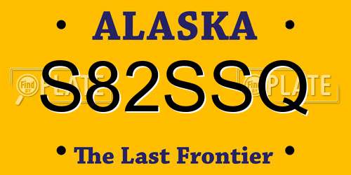 S82SSQ Alaska License Plate