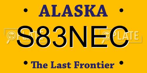 S83NEC Alaska License Plate