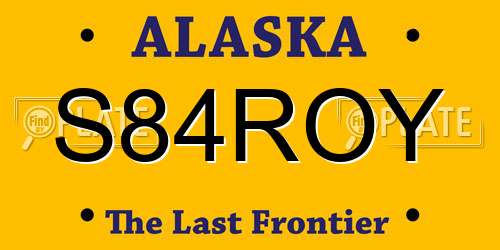 S84ROY Alaska License Plate