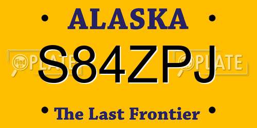S84ZPJ Alaska License Plate