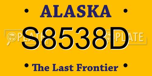 S8538D Alaska License Plate