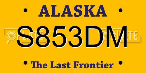 S853DM Alaska License Plate