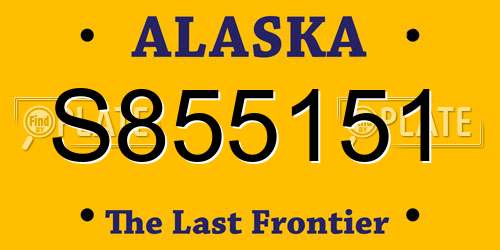 S855151 Alaska License Plate