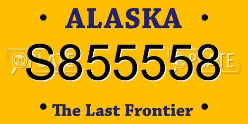 S855558 Alaska License Plate