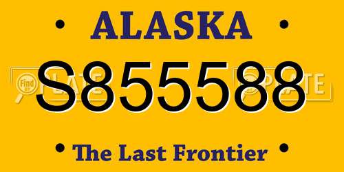 S855588 Alaska License Plate