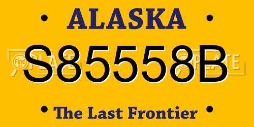 S85558B Alaska License Plate