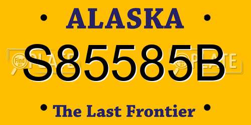 S85585B Alaska License Plate