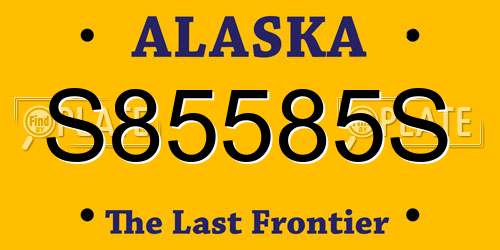 S85585S Alaska License Plate