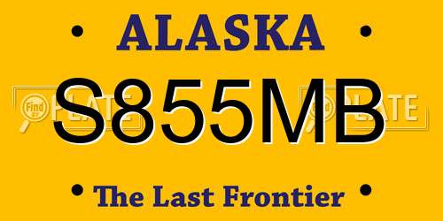 S855MB Alaska License Plate