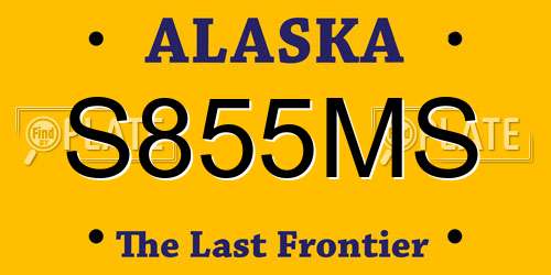 S855MS Alaska License Plate