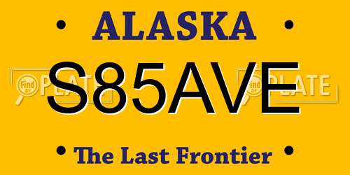 S85AVE Alaska License Plate