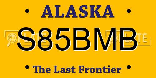S85BMB Alaska License Plate
