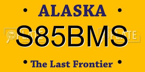 S85BMS Alaska License Plate