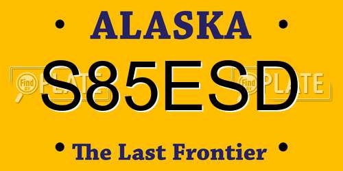 S85ESD Alaska License Plate