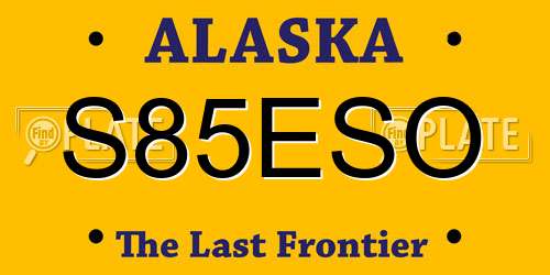 S85ESO Alaska License Plate