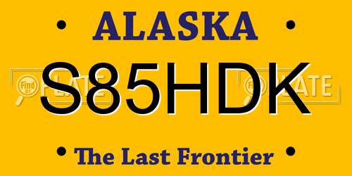 S85HDK Alaska License Plate