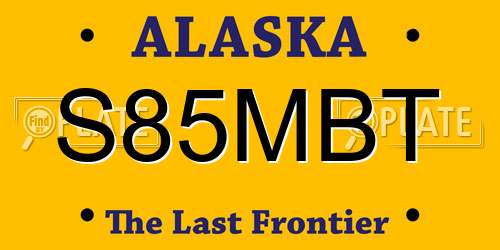 S85MBT Alaska License Plate