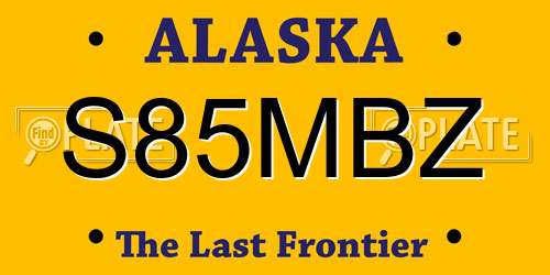 S85MBZ Alaska License Plate